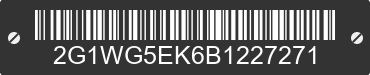 2011 CHEVROLET Impala 2G1WG5EK6B1227271 VIN decoded
