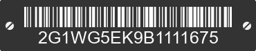 2011 CHEVROLET Impala 2G1WG5EK9B1111675 VIN decoded