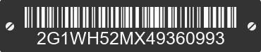 2004 CHEVROLET Impala 2G1WH52MX49360993 VIN decoded