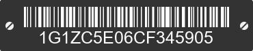 2012 CHEVROLET Malibu 1G1ZC5E06CF345905 VIN decoded