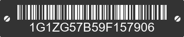 2009 CHEVROLET Malibu 1G1ZG57B59F157906 VIN decoded