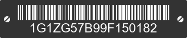 2009 CHEVROLET Malibu 1G1ZG57B99F150182 VIN decoded