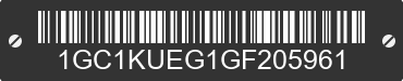 2016 CHEVROLET Silverado 1GC1KUEG1GF205961 VIN decoded