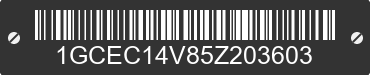 2005 CHEVROLET Silverado 1GCEC14V85Z203603 VIN decoded