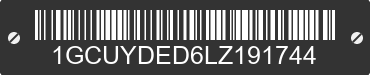 2020 CHEVROLET Silverado 1GCUYDED6LZ191744 VIN decoded