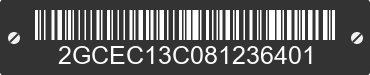 2008 CHEVROLET Silverado 2GCEC13C081236401 VIN decoded