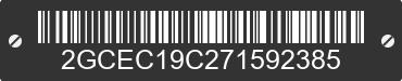 2007 CHEVROLET Silverado 2GCEC19C271592385 VIN decoded