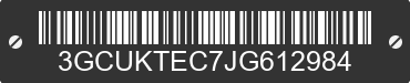 2018 CHEVROLET Silverado 3GCUKTEC7JG612984 VIN decoded