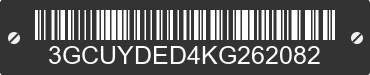 2019 CHEVROLET Silverado 3GCUYDED4KG262082 VIN decoded