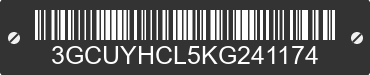2019 CHEVROLET Silverado 3GCUYHCL5KG241174 VIN decoded
