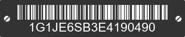 2014 CHEVROLET Sonic 1G1JE6SB3E4190490 VIN decoded