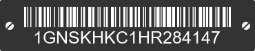 2017 CHEVROLET Suburban 1GNSKHKC1HR284147 VIN decoded