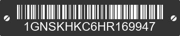 2017 CHEVROLET Suburban 1GNSKHKC6HR169947 VIN decoded