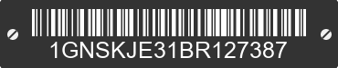 2011 CHEVROLET Suburban 1GNSKJE31BR127387 VIN decoded