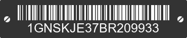 2011 CHEVROLET Suburban 1GNSKJE37BR209933 VIN decoded