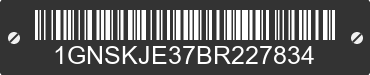 2011 CHEVROLET Suburban 1GNSKJE37BR227834 VIN decoded