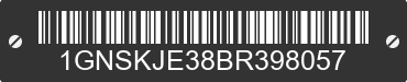2011 CHEVROLET Suburban 1GNSKJE38BR398057 VIN decoded