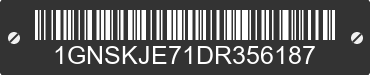 2013 CHEVROLET Suburban 1GNSKJE71DR356187 VIN decoded