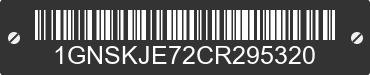 2012 CHEVROLET Suburban 1GNSKJE72CR295320 VIN decoded