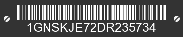 2013 CHEVROLET Suburban 1GNSKJE72DR235734 VIN decoded