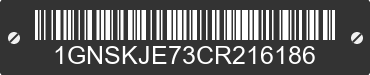 2012 CHEVROLET Suburban 1GNSKJE73CR216186 VIN decoded