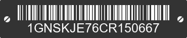2012 CHEVROLET Suburban 1GNSKJE76CR150667 VIN decoded