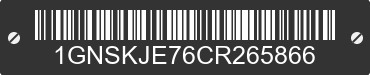 2012 CHEVROLET Suburban 1GNSKJE76CR265866 VIN decoded