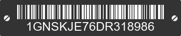 2013 CHEVROLET Suburban 1GNSKJE76DR318986 VIN decoded