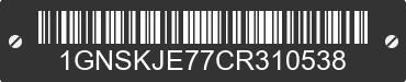 2012 CHEVROLET Suburban 1GNSKJE77CR310538 VIN decoded