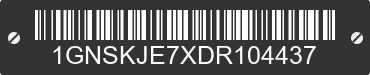 2013 CHEVROLET Suburban 1GNSKJE7XDR104437 VIN decoded