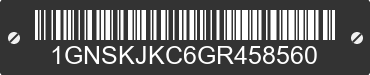 2016 CHEVROLET Suburban 1GNSKJKC6GR458560 VIN decoded