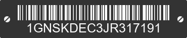 2018 CHEVROLET Tahoe 1GNSKDEC3JR317191 VIN decoded