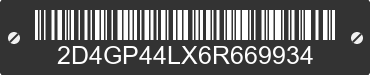 2006 DODGE Caravan/Grand Caravan 2D4GP44LX6R669934 VIN decoded