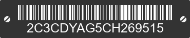 2012 DODGE Challenger 2C3CDYAG5CH269515 VIN decoded