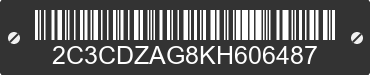 2019 DODGE Challenger 2C3CDZAG8KH606487 VIN decoded
