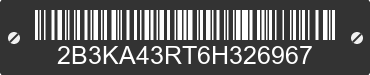 2006 DODGE Charger 2B3KA43RT6H326967 VIN decoded