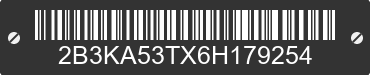 2006 DODGE Charger 2B3KA53TX6H179254 VIN decoded