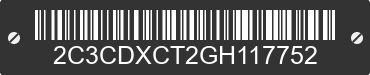 2016 DODGE Charger 2C3CDXCT2GH117752 VIN decoded