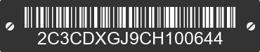 2012 DODGE Charger 2C3CDXGJ9CH100644 VIN decoded