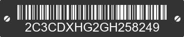 2016 DODGE Charger 2C3CDXHG2GH258249 VIN decoded