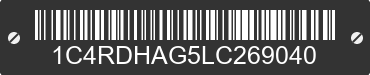 2020 DODGE Durango 1C4RDHAG5LC269040 VIN decoded