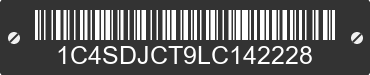 2020 DODGE Durango 1C4SDJCT9LC142228 VIN decoded