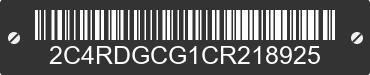 2012 DODGE Grand Caravan 2C4RDGCG1CR218925 VIN decoded