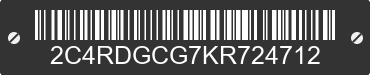 2019 DODGE Grand Caravan 2C4RDGCG7KR724712 VIN decoded