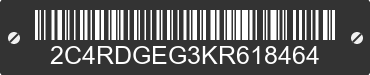 2019 DODGE Grand Caravan 2C4RDGEG3KR618464 VIN decoded