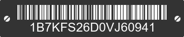 0 DODGE Ram 1B7KFS26D0VJ60941 VIN decoded