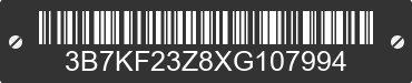 1999 DODGE Ram 3B7KF23Z8XG107994 VIN decoded