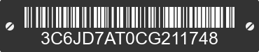 2012 DODGE Ram 3C6JD7AT0CG211748 VIN decoded