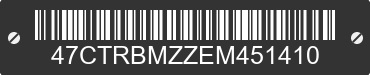 2014 DUTCHMEN MANUFACTURING Dutchmen Manufacturing 47CTRBMZZEM451410 VIN decoded