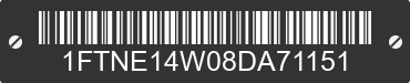 2008 FORD E-150 1FTNE14W08DA71151 VIN decoded